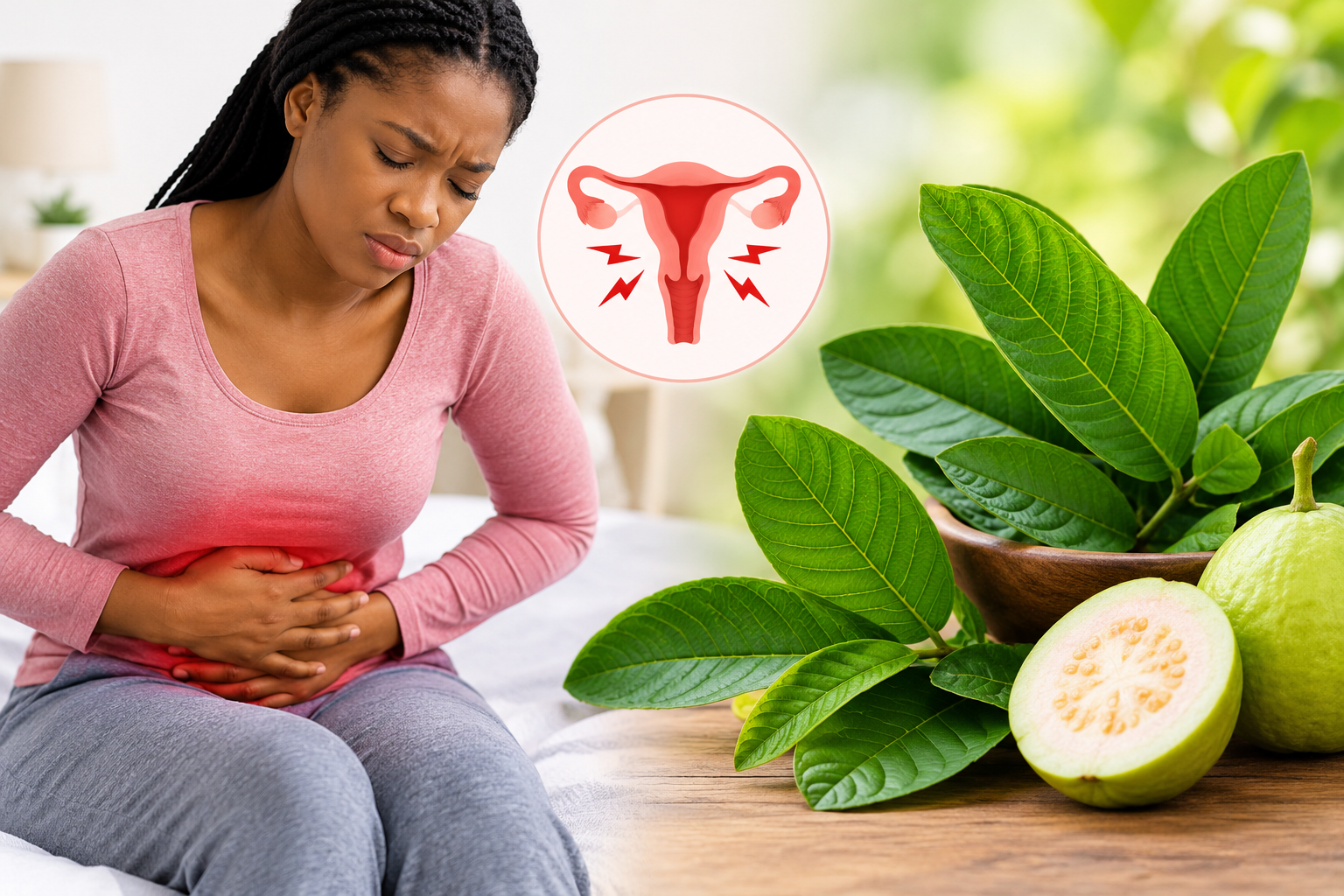 Guava and Menstrual Cramp Relief Illustration
